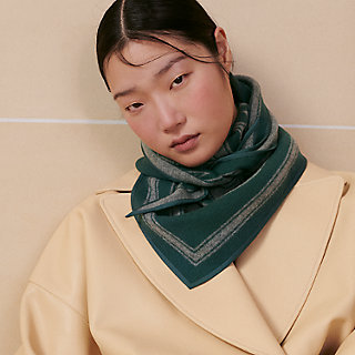 Blason triangle Scarf - Green | Hermès Mainland China